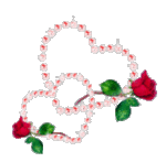 Gif animé coeurs et rose rouge 